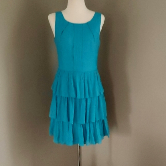 Teeze Me Dresses & Skirts - Turquoise Blue Fully Lined Dress with Layered Skirt Sz 9